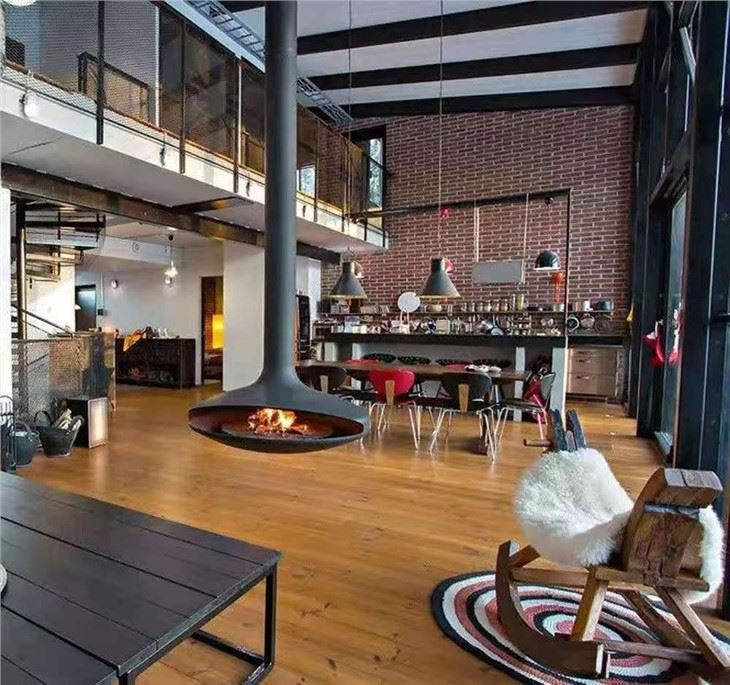 Wood Burning Stove Decorative Suspended Fireplace