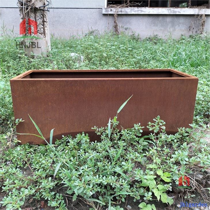 Lage rechthoekige plantenbak - Cortenstaal