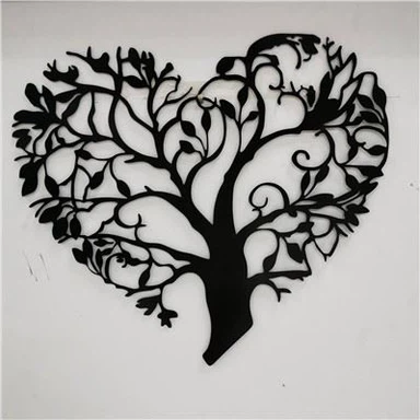 Metalen levensboom kunst aan de muur
