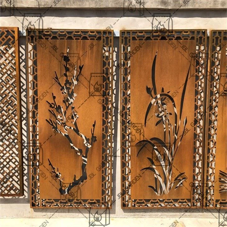 Zwart stalen paneelscherm