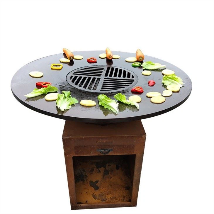 Corten Steel BBQ Barbecue Firepit Grill