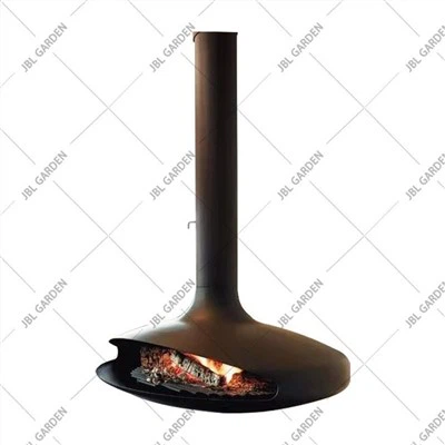 Indoor houtgestookte hangende open haard