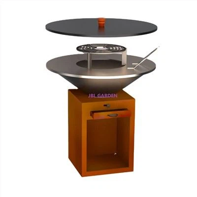 Patio Steel Fire Pit BBQ Smoker Grill Tafel