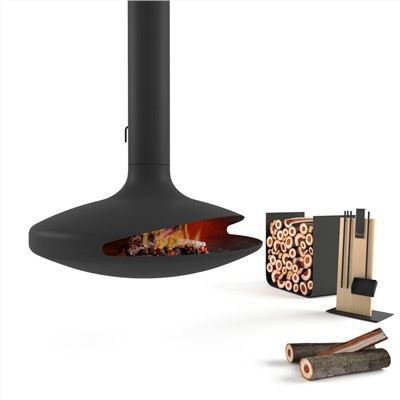 Hangende hangende houten binnenhaard