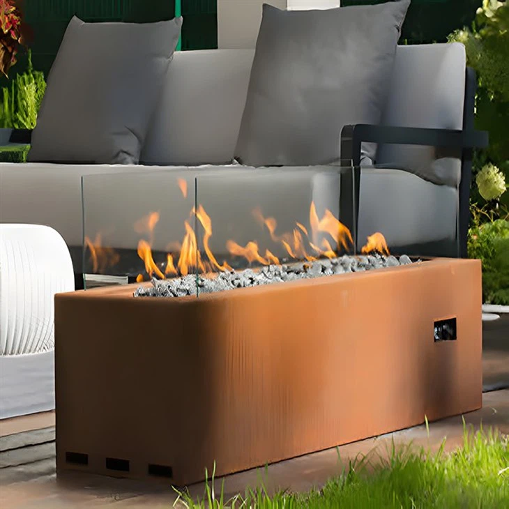 Corten Steel Patio Gas Fire Pit