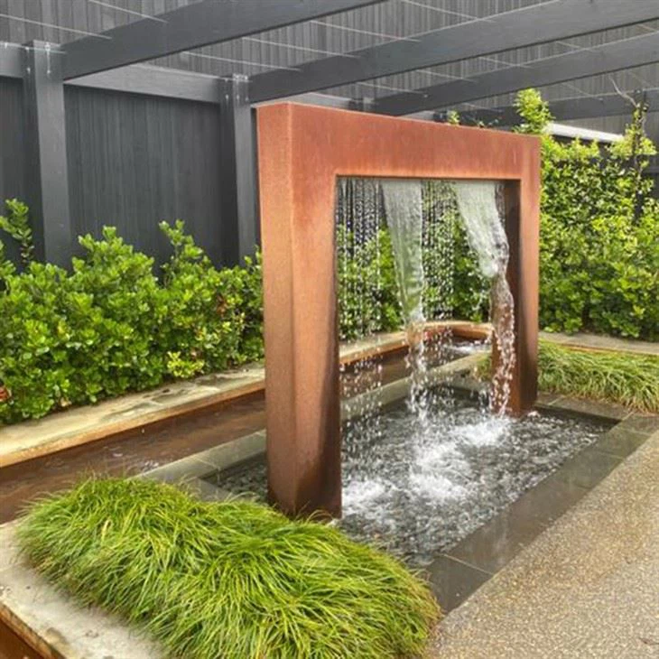 Natuurstijl Corten regenfontein