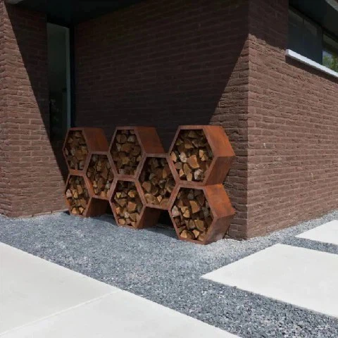 Outdoor Metal Fireplace Wood Storage Rack