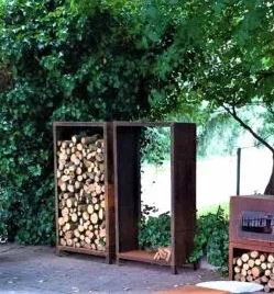 Rusty Wood Storage Of Corten