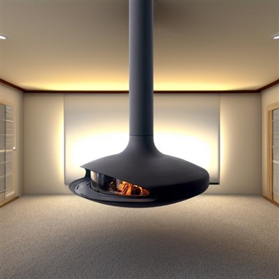 360 graden hangende open haard voor binnen